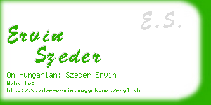 ervin szeder business card